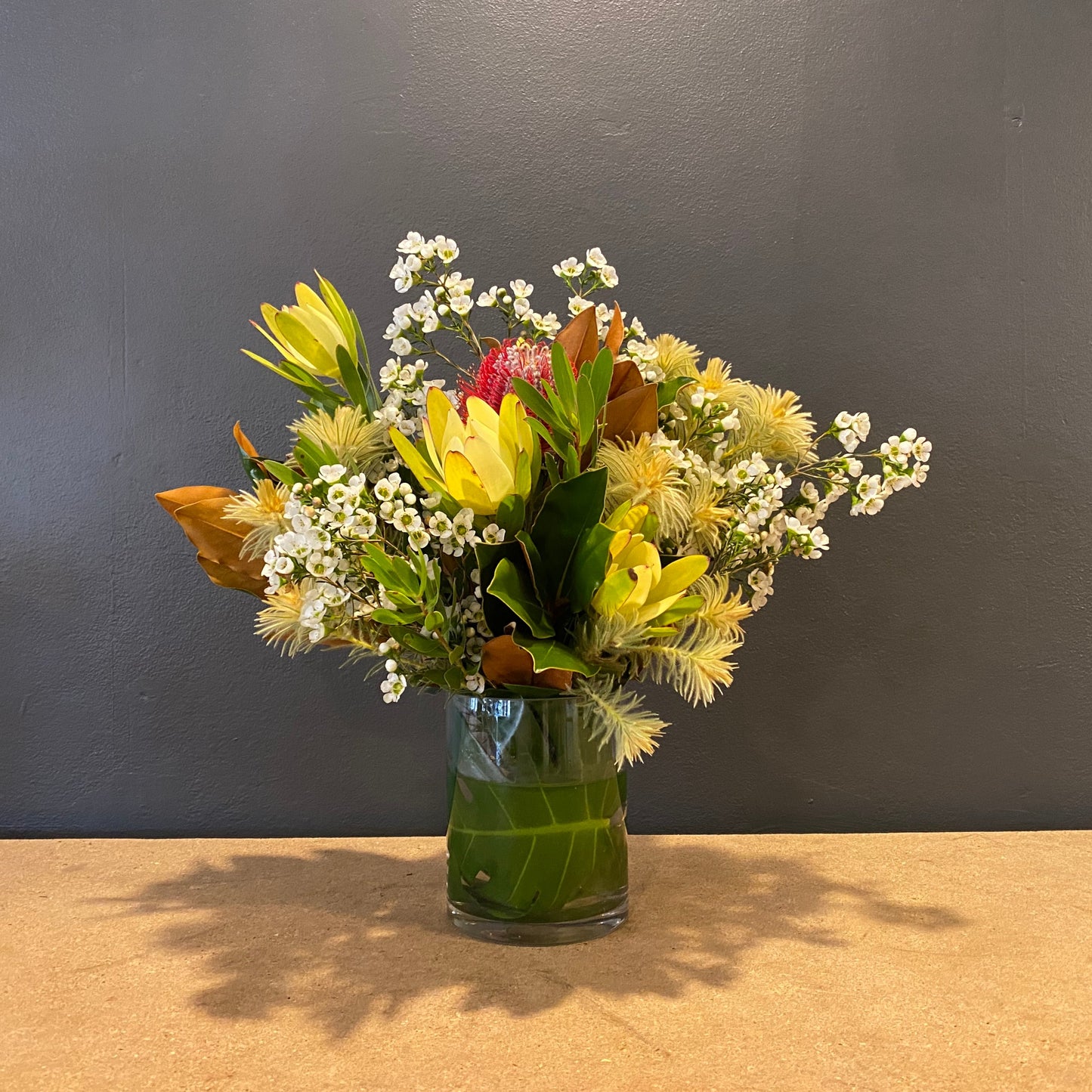 Quirky, adorable and long lasting - small native with vase. Ready for Same Day Delivery Sydney
