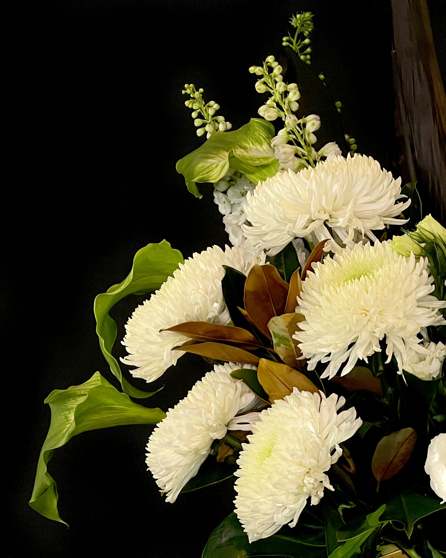 White and Green Flowers