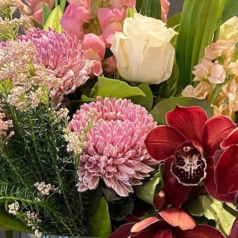 Orchid and fresh flowers